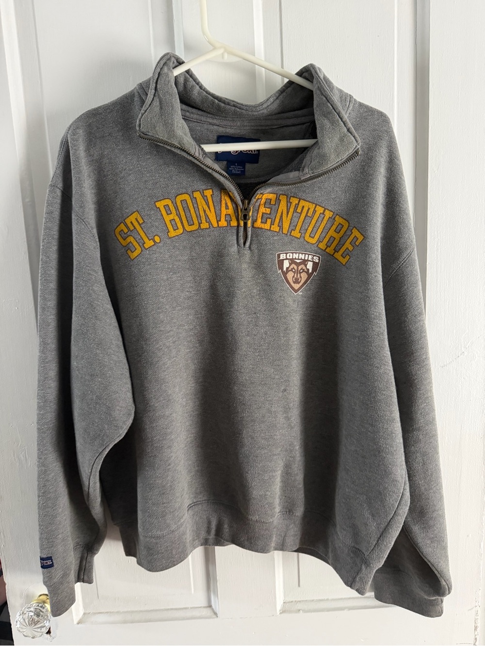 Jansport Gray Quarter-Zip Pullover with Gold St. Bonaventure Lettering